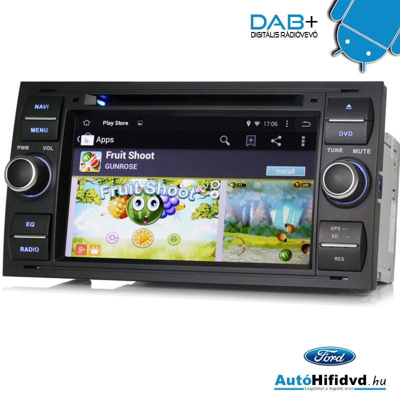 4301F új, FORD Mondeo, Focus, S-Max,C-Max, Fusion, Connect, Kuga, Transit, Fiesta, Galaxy Gyári Kinézetű Android AutóHifi Multimédia (7 colos Kijelző, 2Din-es DVD Autórádió, Magyar Menü, WIFI,3G+Gps) i