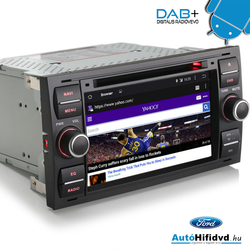 4301F új, FORD Mondeo, Focus, S-Max,C-Max, Fusion, Connect, Kuga, Transit, Fiesta, Galaxy Gyári Kinézetű Android AutóHifi Multimédia (7 colos Kijelző, 2Din-es DVD Autórádió, Magyar Menü, WIFI,3G+Gps) j