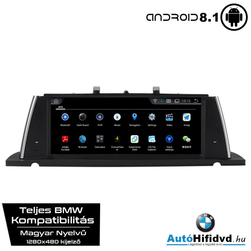 Garanciális BMW 5 F07 GT AutóHifi, Gyári Kinézetű Autórádió (BMW 5 Széria F07 GT (2011-2012)) MárkaSpecifikus Multimédia (Magyar Nyelvű) Android 8.1 GPS Navigáció (BMW Gyári CIC Rendszer)