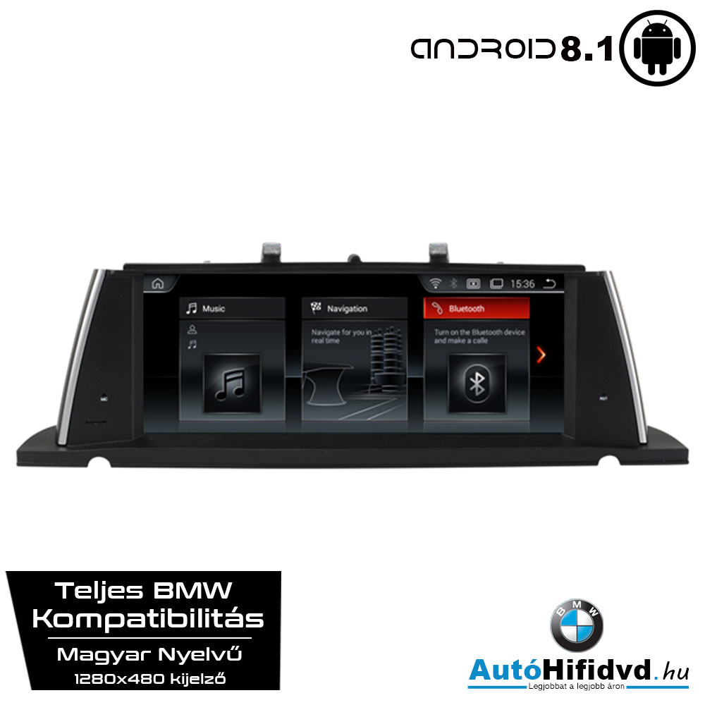 Garanciális BMW 5 F07 GT AutóHifi, Gyári Kinézetű Autórádió (BMW 5 Széria F07 GT (2013-2017)) MárkaSpecifikus Multimédia (Magyar Nyelvű) Android 8.1 GPS Navigáció (BMW Gyári NBT Rendszer) c