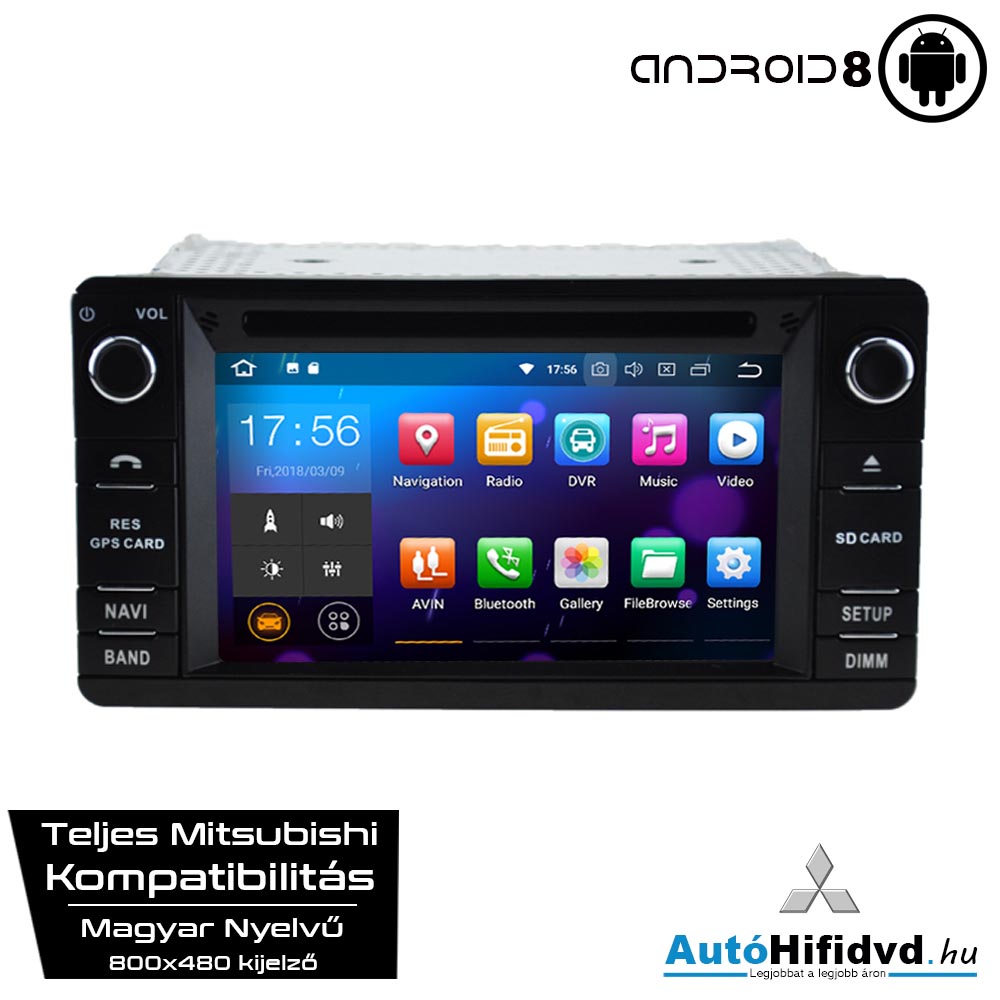 Garanciális Mitsubishi ASX AutóHifi, Gyári Kinézetű Autórádió (MITSUBISHI ASX, LANCER-X, OUTLANDER (2013-2016)) MárkaSpecifikus Multimédia (Magyar Nyelvű, 4 GB RAM) Android 8 GPS Navigáció (Waze) - Image 3