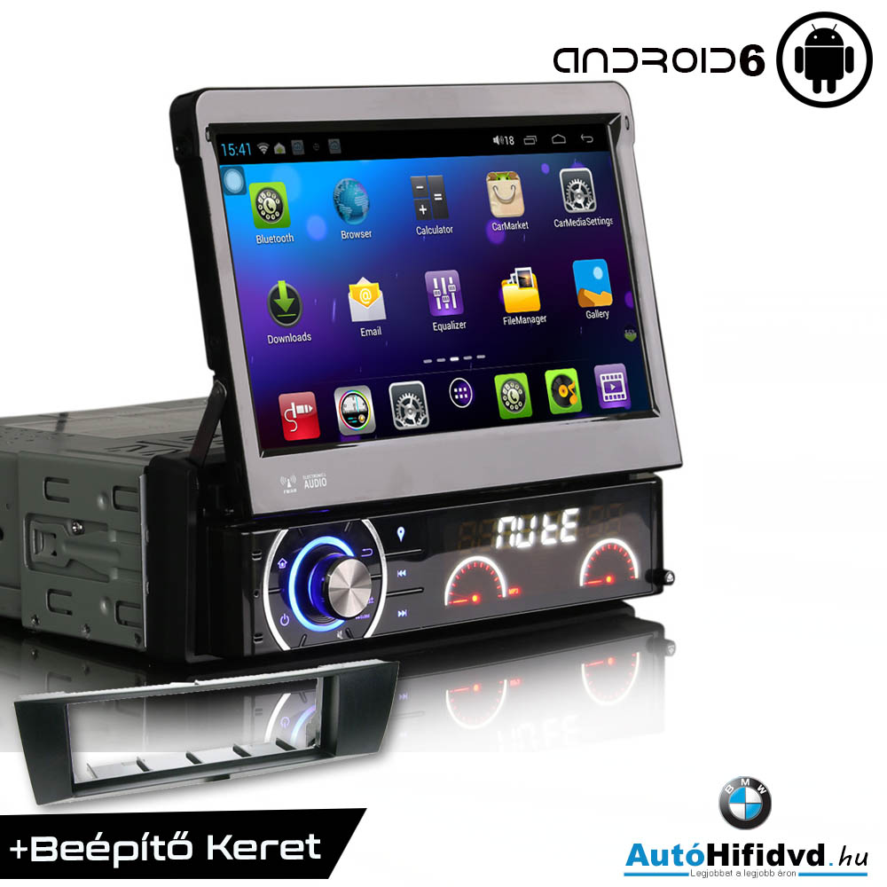 bmw 3 e90 autóhifi android 6 multimédiás hifi autórádió + beépítő keret 1 din rádió keret a