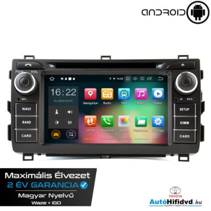 Új, Garanciális Toyota Auris AutóHifi, Gyári Kinézetű Autórádió (TOYOTA AURIS 2012-2018) MárkaSpecifikus Multimédia (Magyar Nyelvű, 4 GB RAM) Android 15 GPS Navigáció (CARPLAY) (4G SIM)