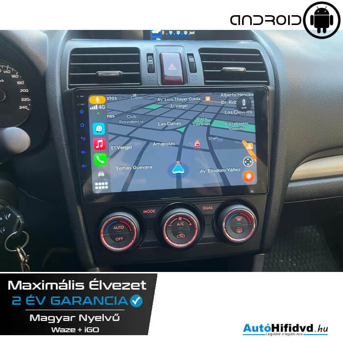 Garanciális Subaru Forester AutóHifi, Gyári Kinézetű Autórádió (SUBARU FORESTER 2012-2019) MárkaSpecifikus Multimédia (Magyar Nyelvű, 4 GB RAM) Android 12 GPS Navigáció (CARPLAY) (4G SIM) d