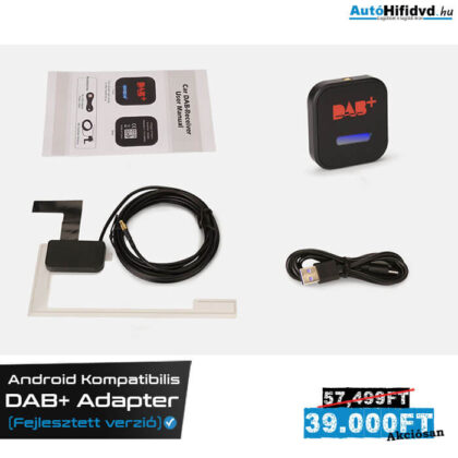 Új, DAB+ (Android Kompatibilis) Digitális Rádióvevő Adapter- Autóhifi Multimédiákhoz (Fejlesztett Verzió)