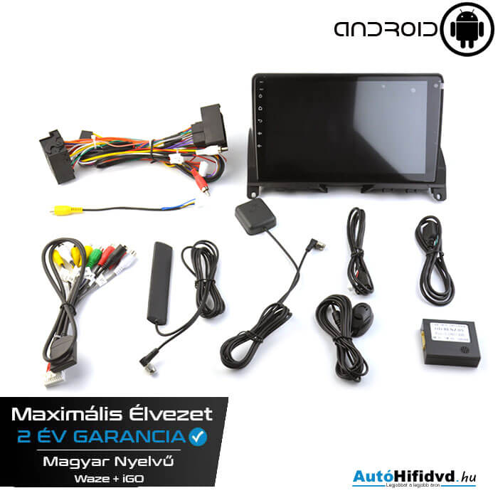 Garanciális Mercedes W204 AutóHifi, Gyári Kinézetű Autórádió (MERCEDES BENZ C-Class W204 S204 2007-2012) MárkaSpecifikus Multimédia (Magyar Nyelvű, 4 GB RAM) Android 14 GPS Navigáció (CARPLAY) (4G SIM) a