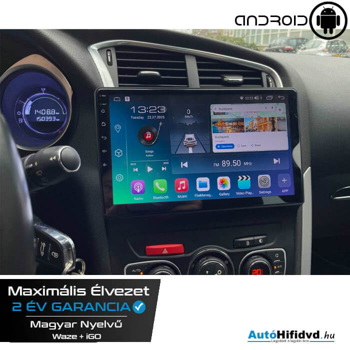 Garanciális Citroen C4, C4L AutóHifi, Gyári Kinézetű Autórádió (CITROEN C4 B7 C4L DS4 2013-2017) MárkaSpecifikus Multimédia (Magyar Nyelvű) Android GPS Navigáció (CARPLAY) (4G SIM) q