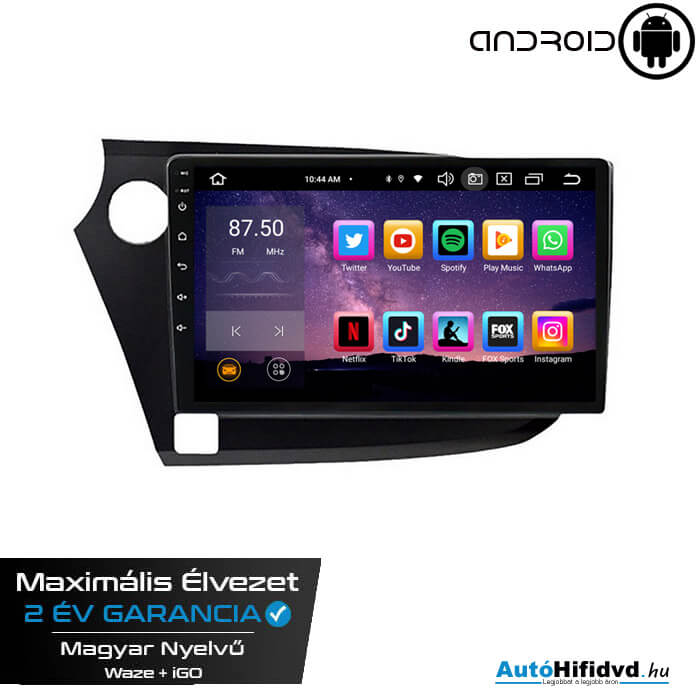 Garanciális Honda Insight 2 AutóHifi, Gyári Kinézetű Autórádió (HONDA INSIGHT 2009-2016) MárkaSpecifikus Multimédia (Magyar Nyelvű) Android GPS Navigáció (CARPLAY) (4G SIM) a