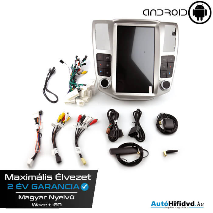 Garanciális Lexus RX300 Gyári Kinézetű AutóHifi GPS (LEXUS RX300 330 350 400H 2004-2010) MárkaSpecifikus Multimédia (Magyar Nyelvű, 4 GB RAM) Android 14 GPS Navigáció (CARPLAY) (TESLA KIJELZŐS) a