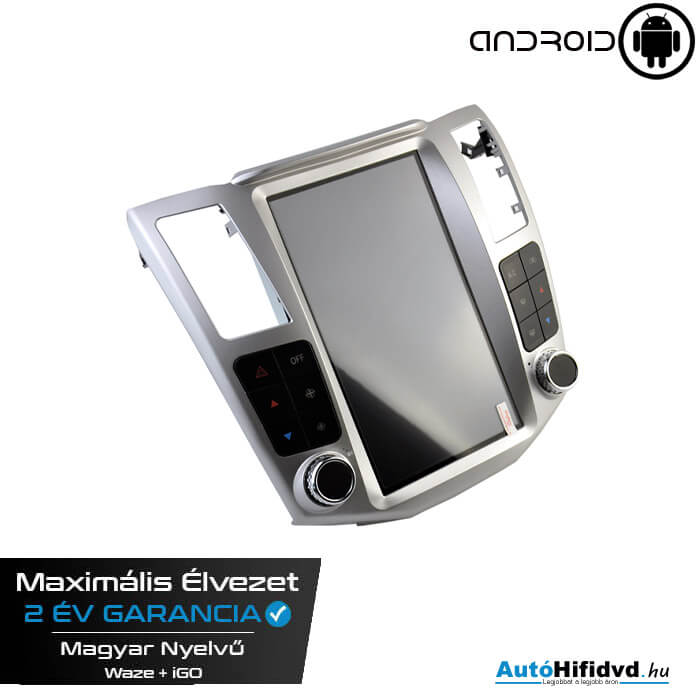 Garanciális Lexus RX300 Gyári Kinézetű AutóHifi GPS (LEXUS RX300 330 350 400H 2004-2010) MárkaSpecifikus Multimédia (Magyar Nyelvű, 4 GB RAM) Android 14 GPS Navigáció (CARPLAY) (TESLA KIJELZŐS) c