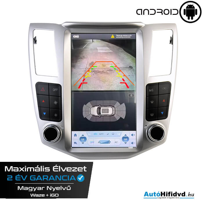 Garanciális Lexus RX300 Gyári Kinézetű AutóHifi GPS (LEXUS RX300 330 350 400H 2004-2010) MárkaSpecifikus Multimédia (Magyar Nyelvű, 4 GB RAM) Android 14 GPS Navigáció (CARPLAY) (TESLA KIJELZŐS) d